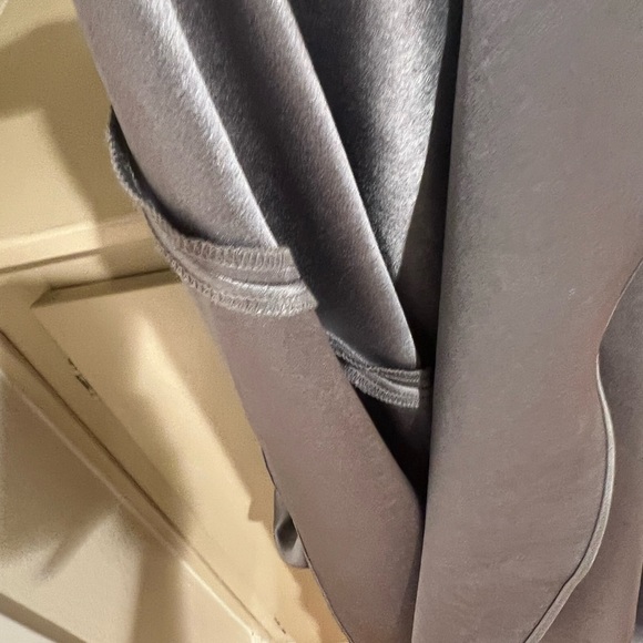 HALSTON. Silver bias cut drop neckline open back dress! Hi Lo MIDI - Picture 12 of 13